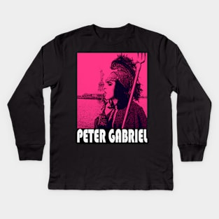 Vintage Pen Sketch-Peter Gabriel Kids Long Sleeve T-Shirt